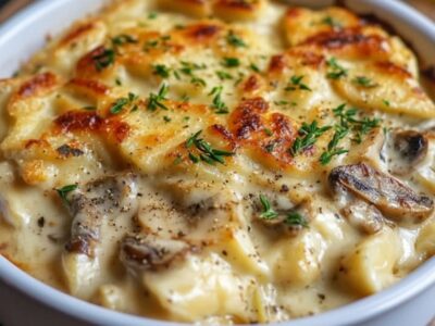 Délice de Pâtes Crémeuses au Poulet et Champignons
