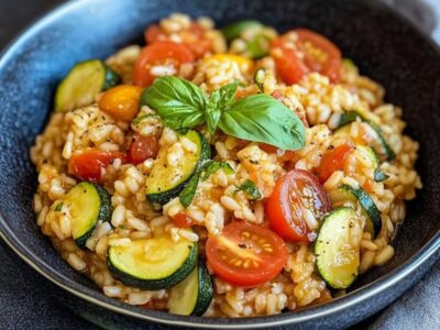 Réveillez vos papilles avec un Risotto Crémeux Courgettes-Tomates