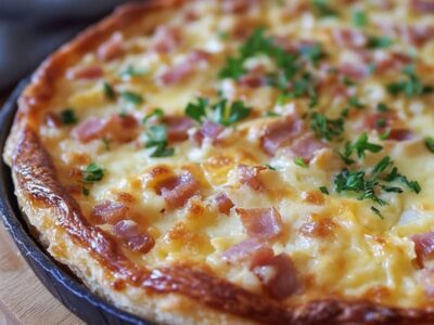 Régalez-vous avec cette Tarte Jambon Gruyère Express!