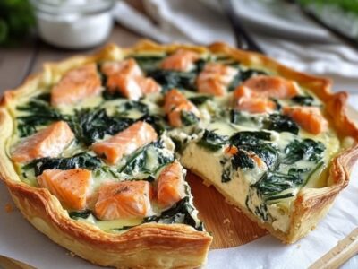 Délicieuse Tarte Saumon et Épinards : Un Festin Savoureux!