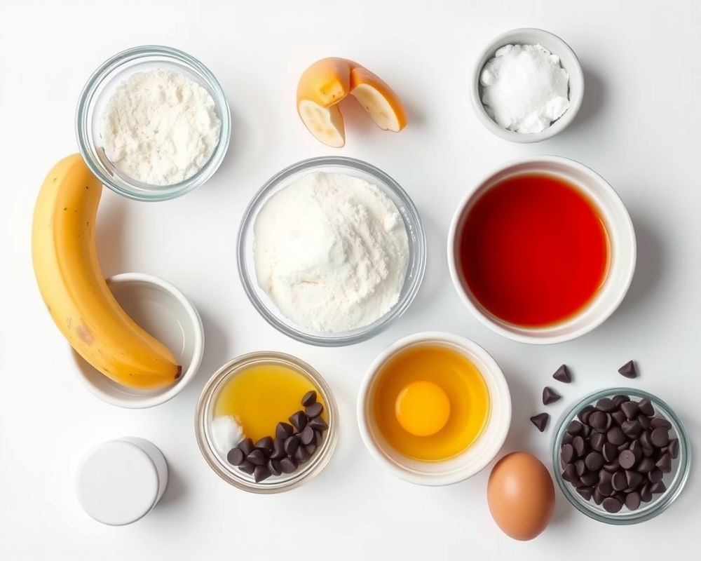 ingredients-de-la-recette-bananen-chocolade-muffins