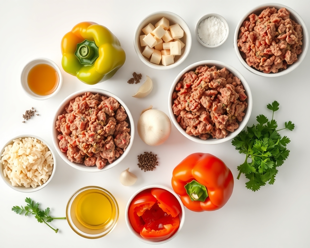 ingredients-de-la-recette-poivrons-farcis-savoureux