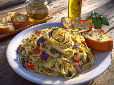 Recette Italienne : Découvrez mes Pâtes Aux Aubergines Savoureuse
