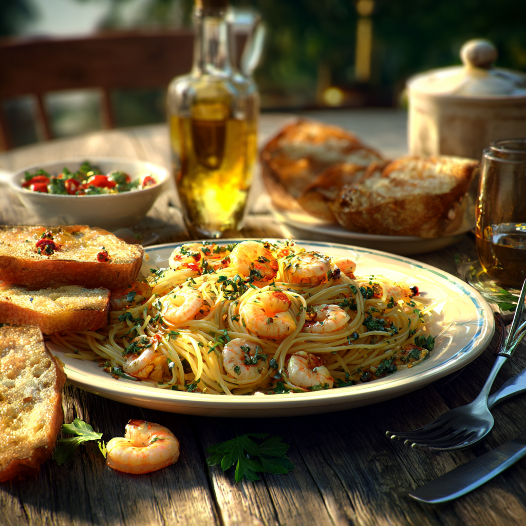 recette italienne pâtes aux gambas