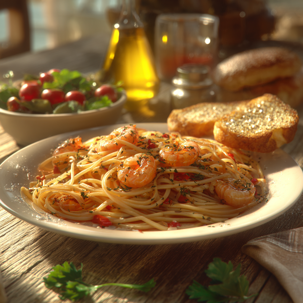 recette italienne pâtes aux gambas