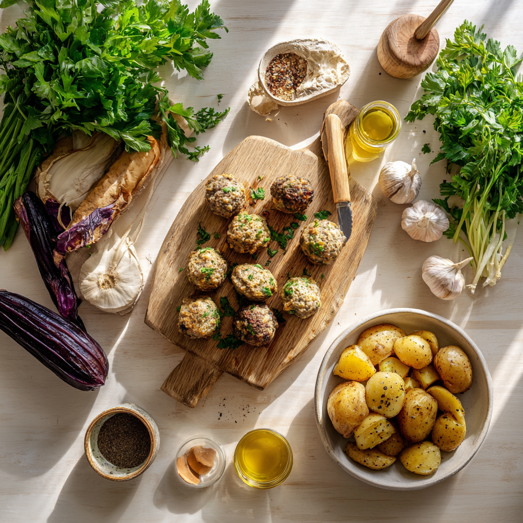 Boulettes d'aubergines au four