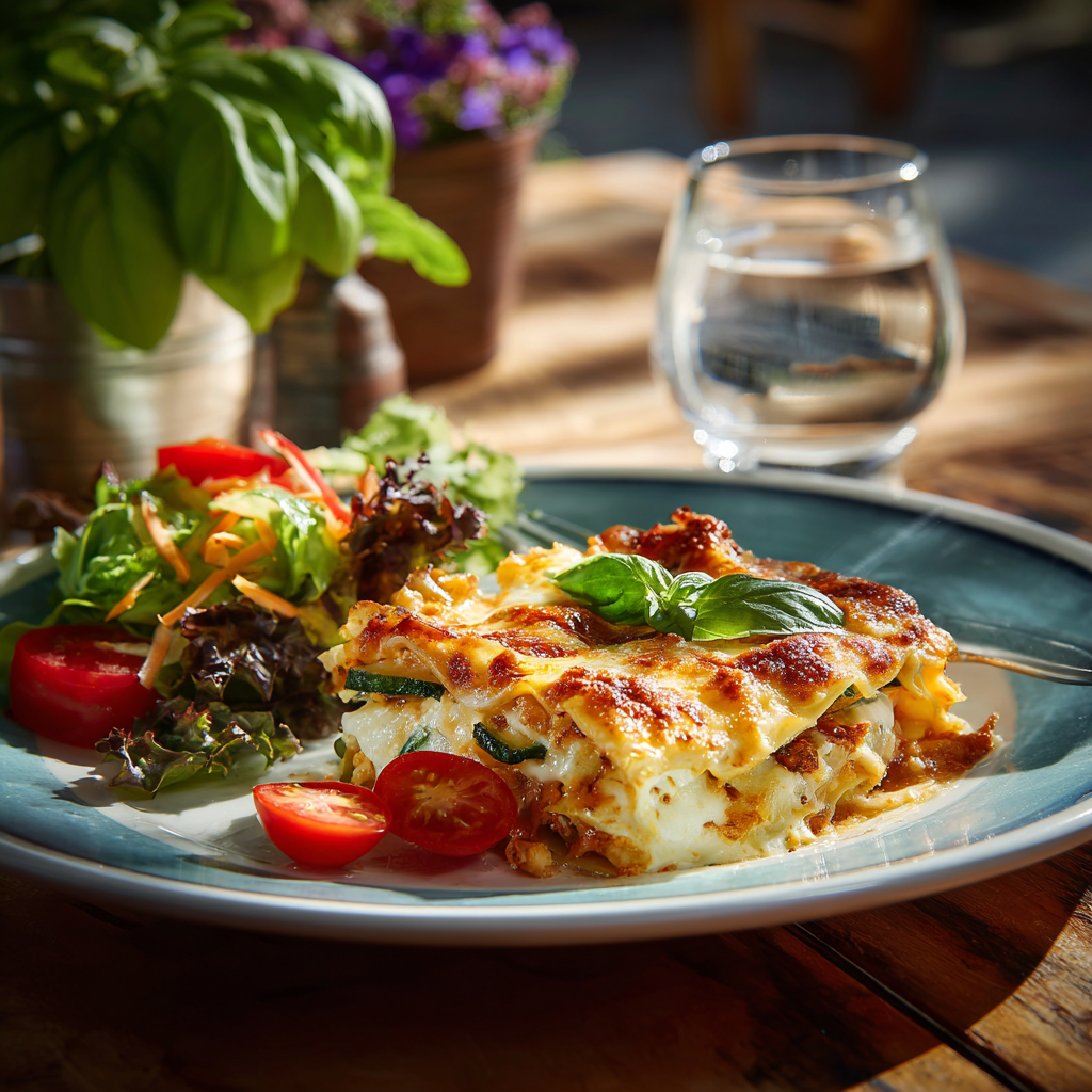 lasagnes aux légumes et mozzarella