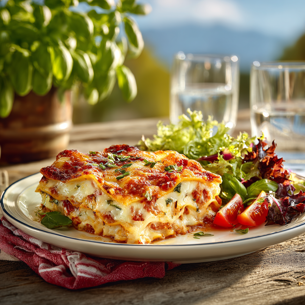 lasagnes aux légumes et mozzarella
