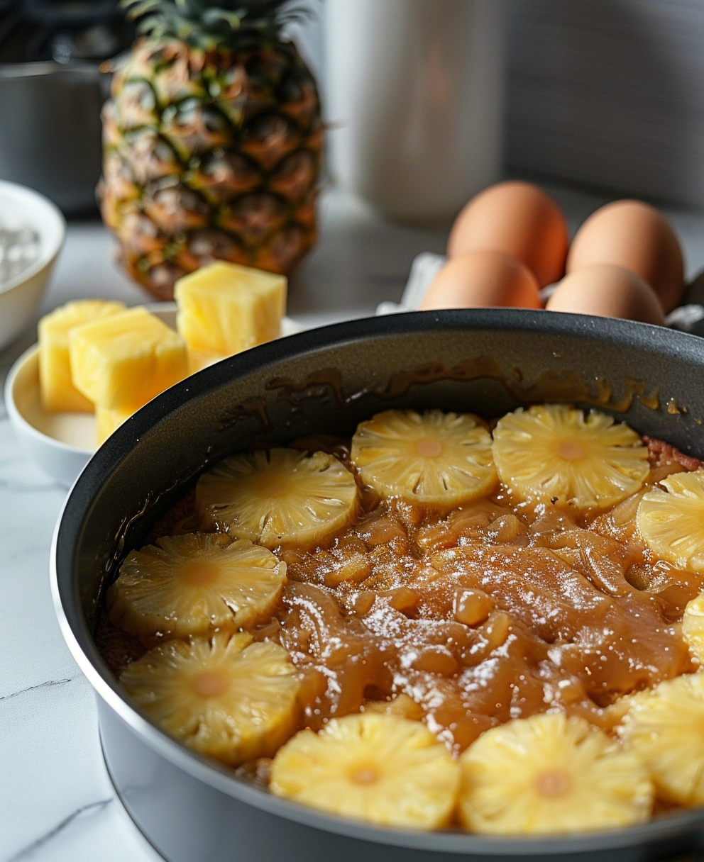 gateau ananas au caramel