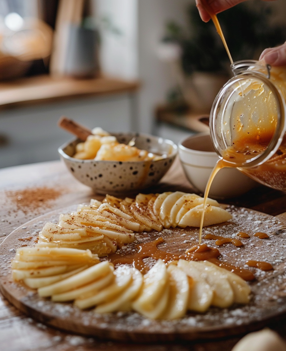 gateau au pommes caramelisées