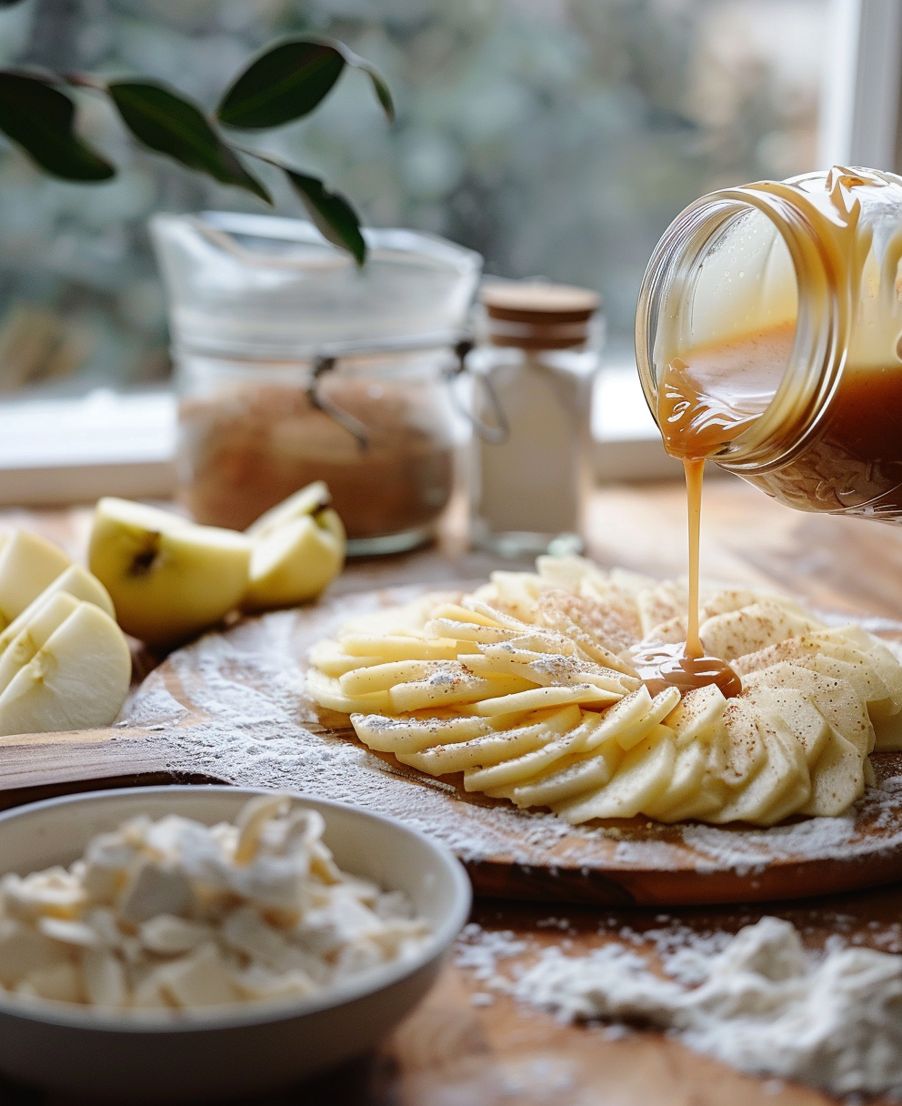 gateau au pommes caramelisées