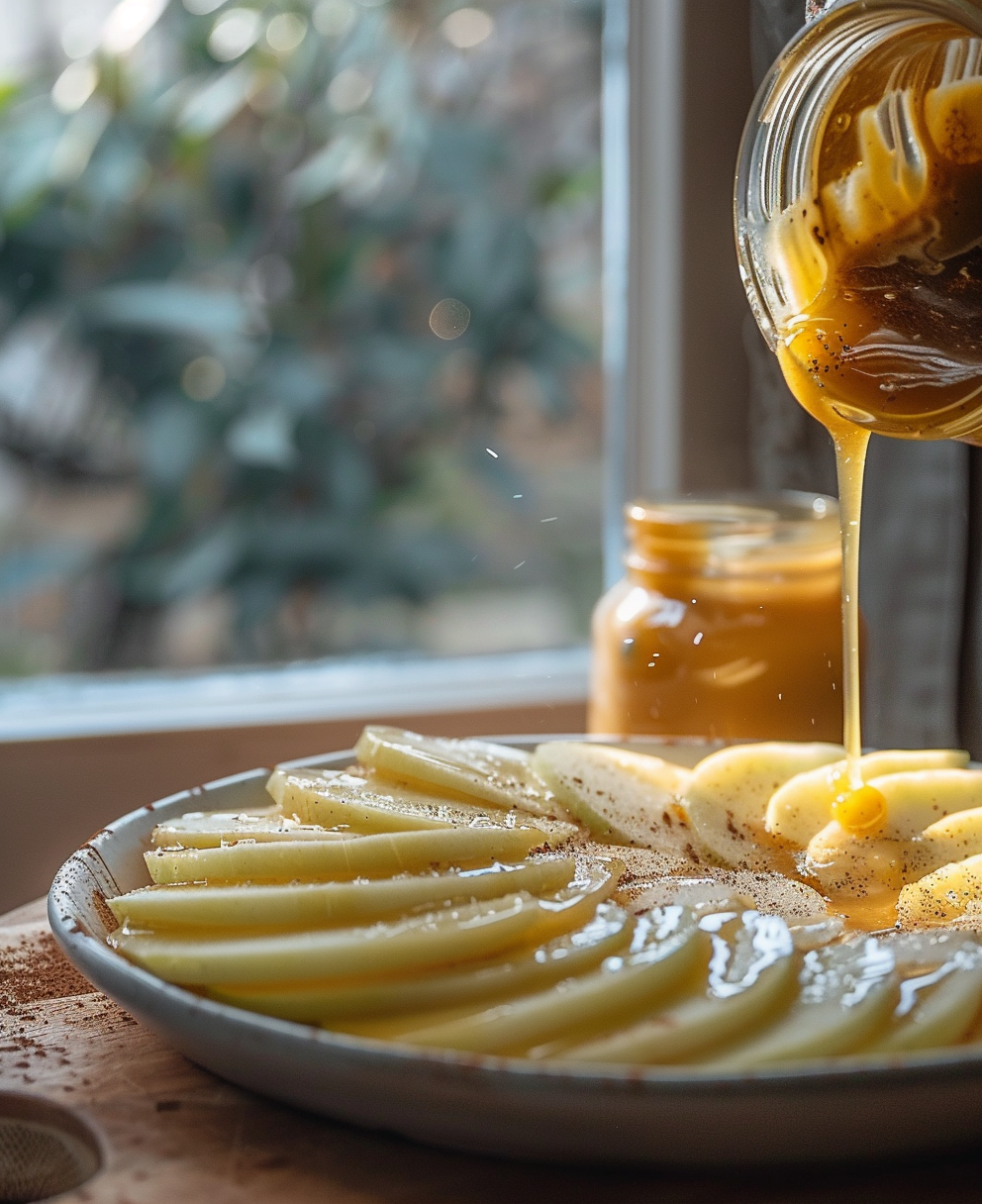 gateau au pommes caramelisées