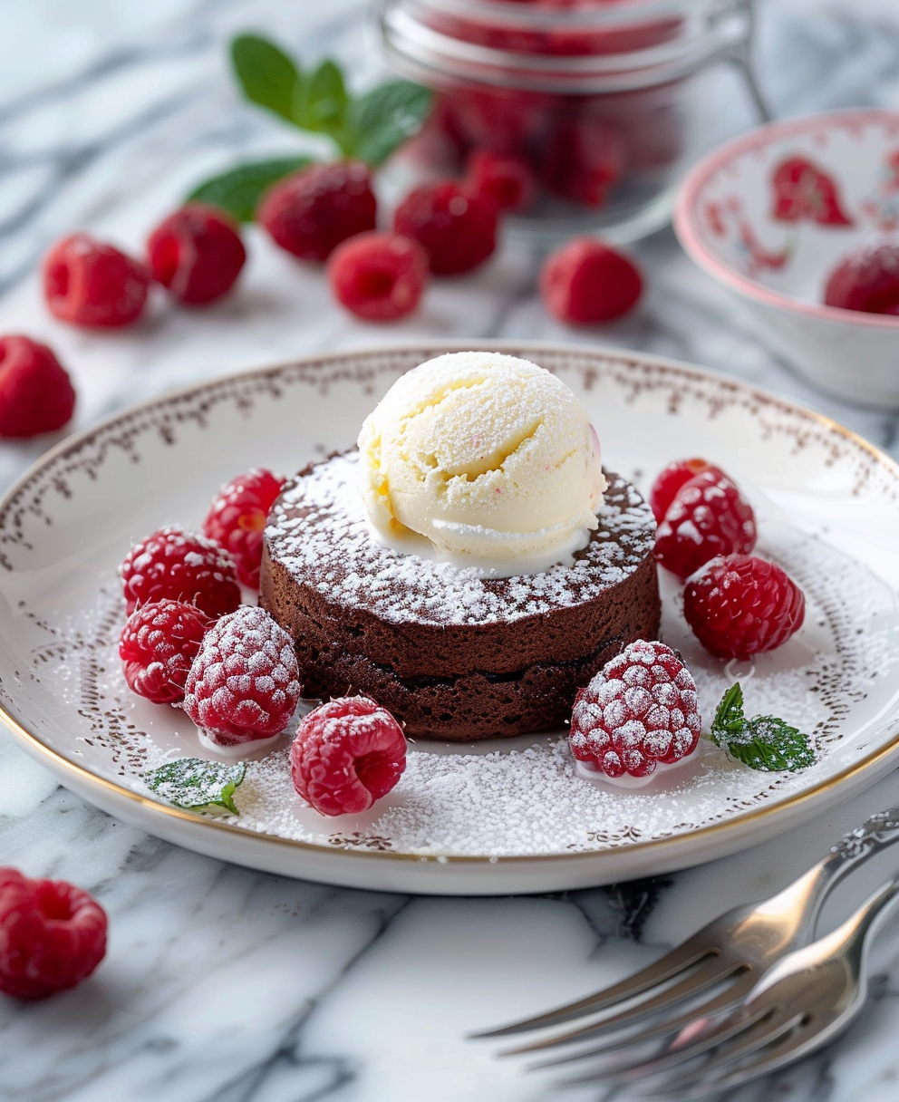 gateaux au chocolat framboise