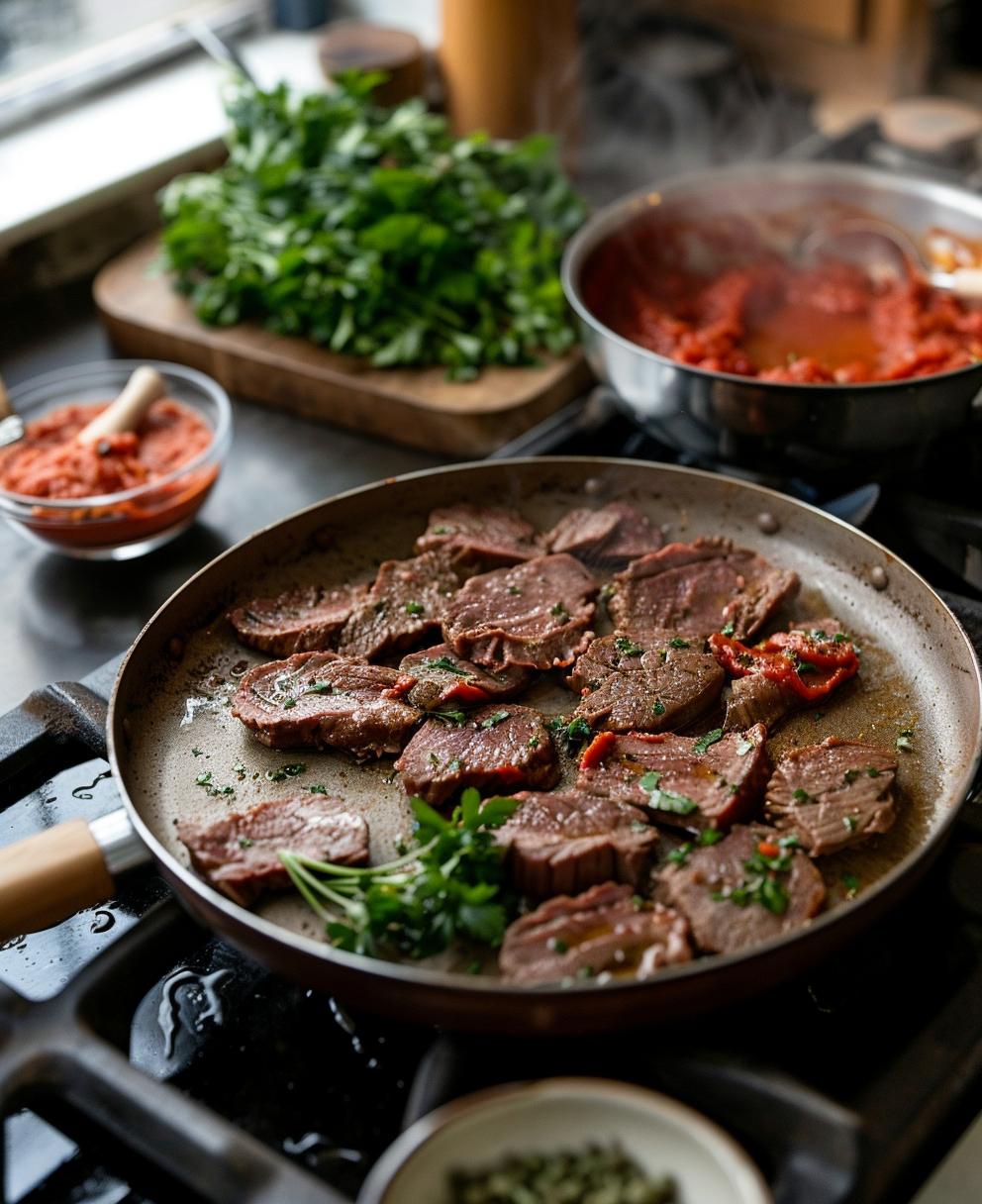 langue de bœuf sauce piquante