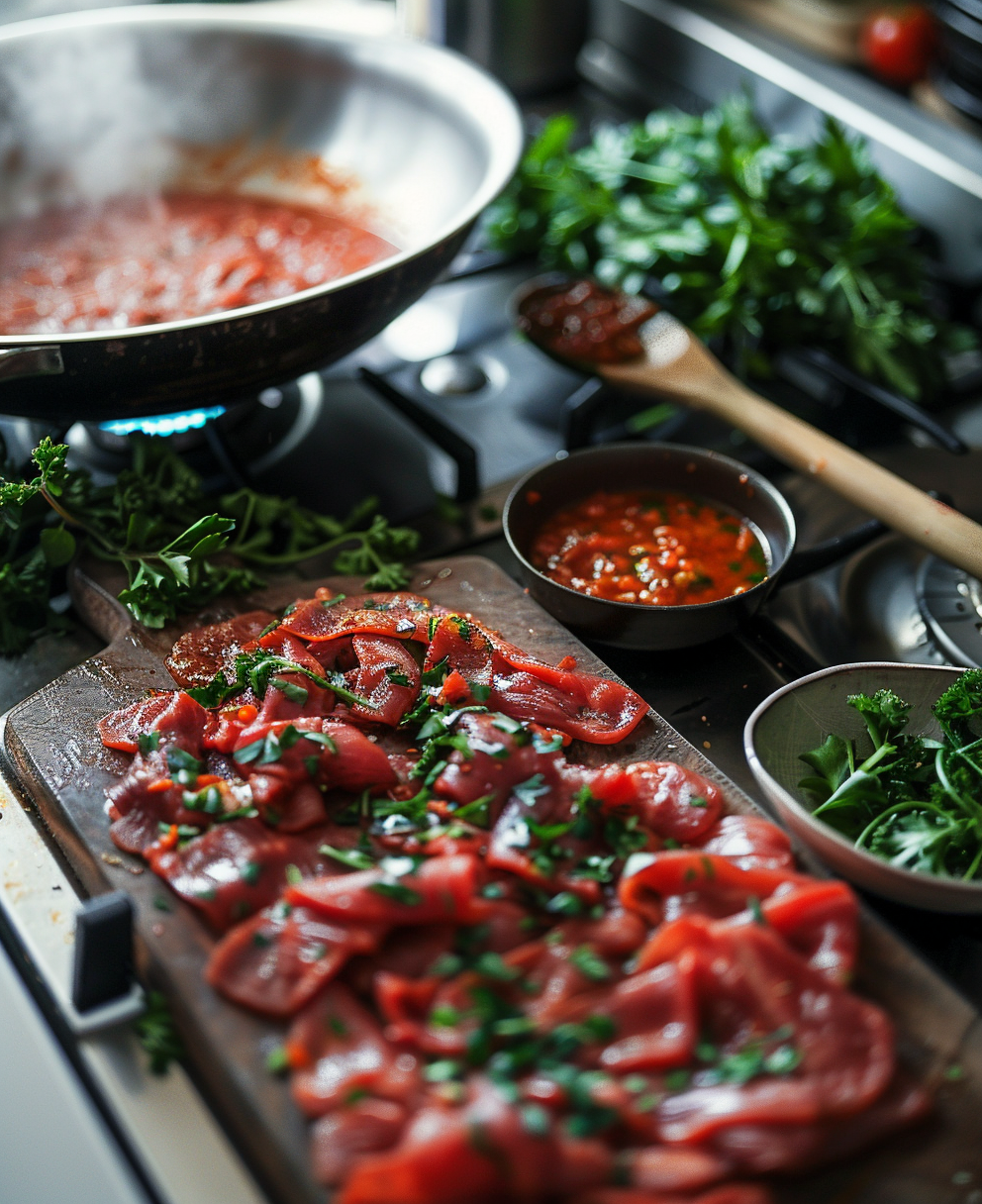 langue de bœuf sauce piquante