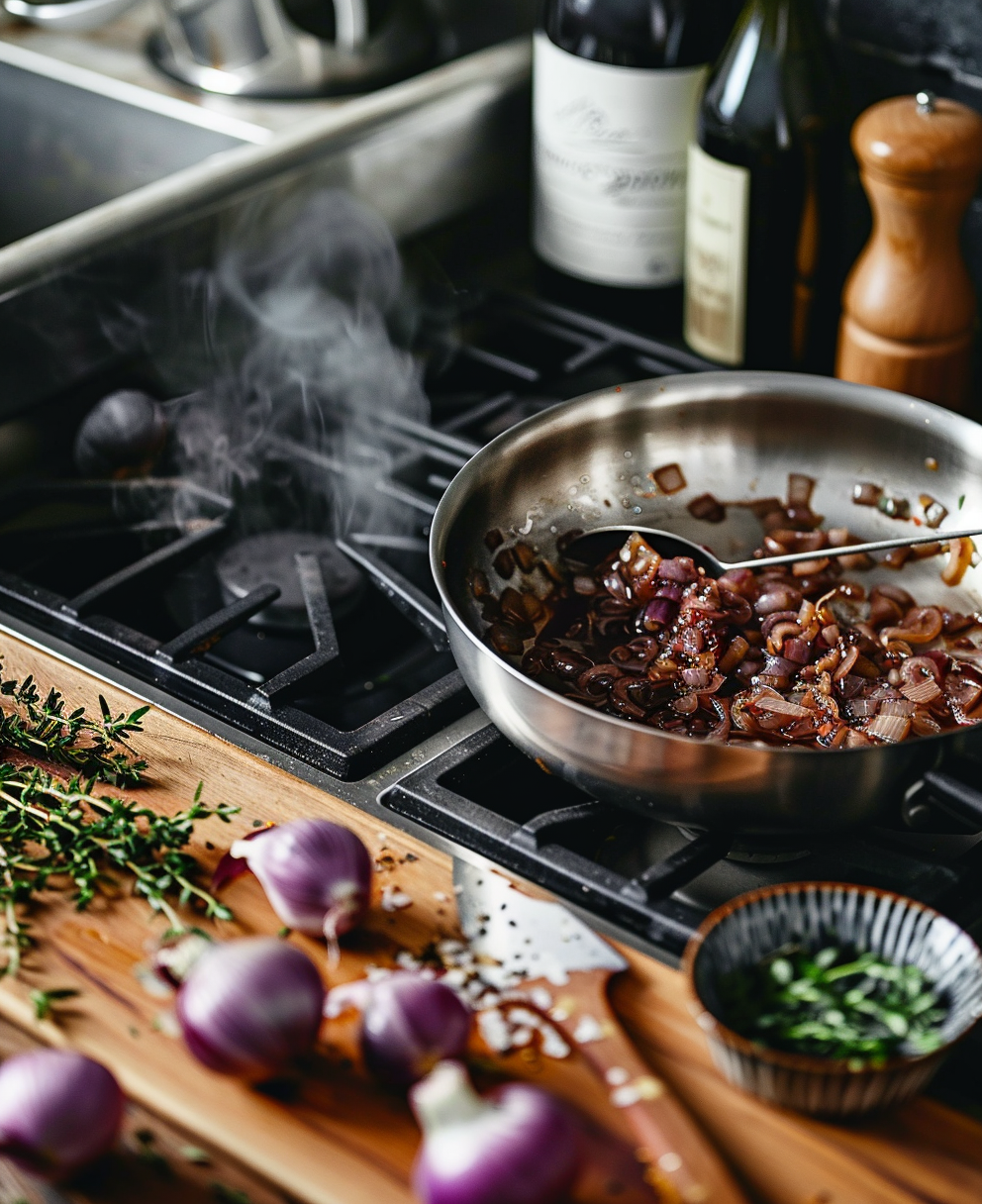 sauce échalote vin rouge