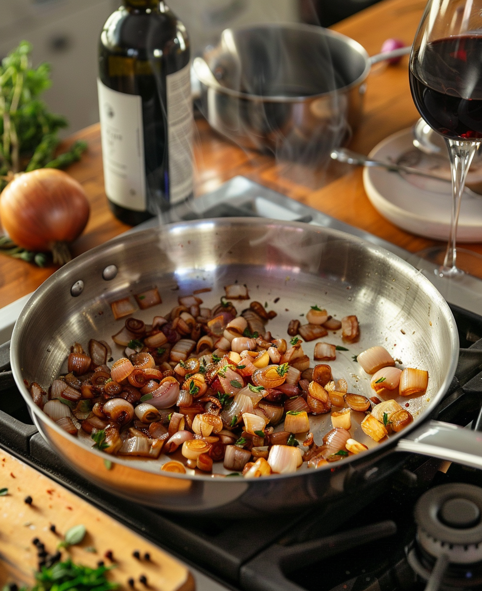 sauce échalote vin rouge