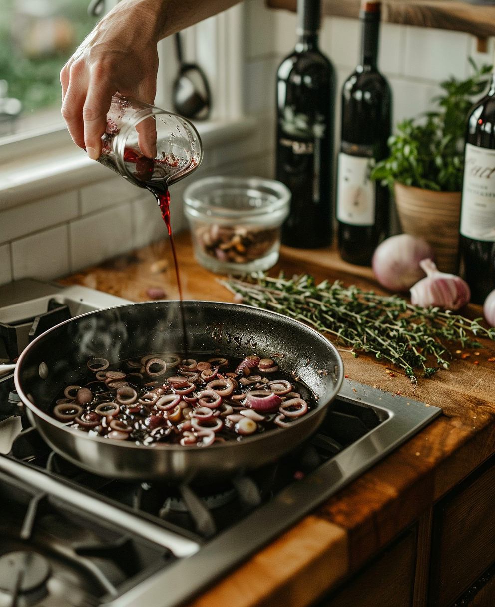 sauce échalote vin rouge