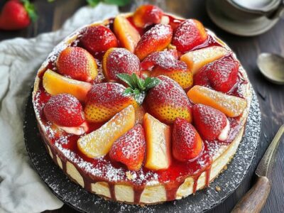 Gâteau Fraises Pêches Délicieux : Recette Facile et Savoureuse