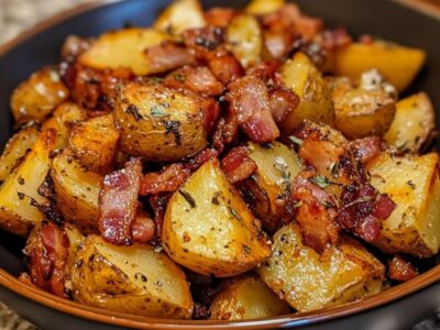 Pommes rôties miel bacon : Recette facile et savoureuse