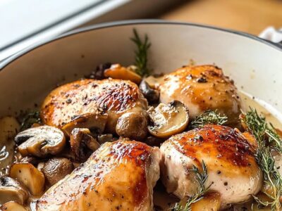 Poulet Moutarde Champignons : Recette Savoureuse et Facile à Préparer