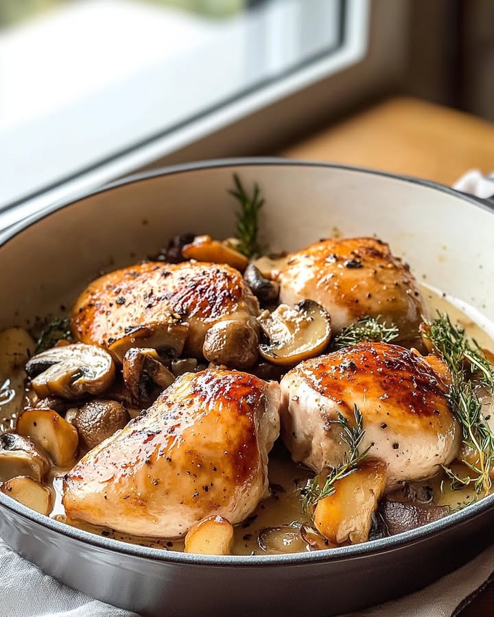 Poulet Moutarde Champignons