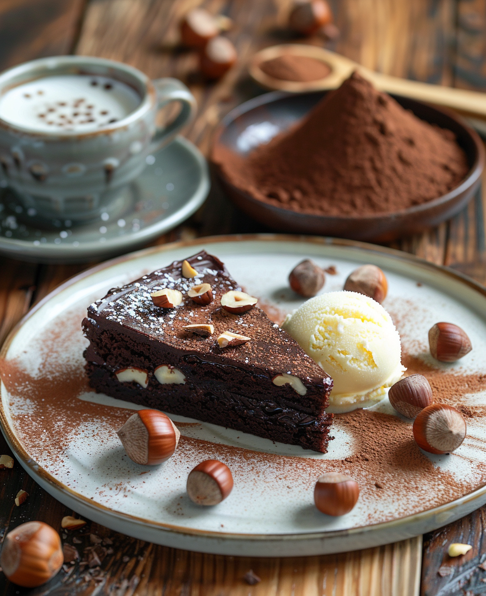 gateau au chocolat et aux noisettes