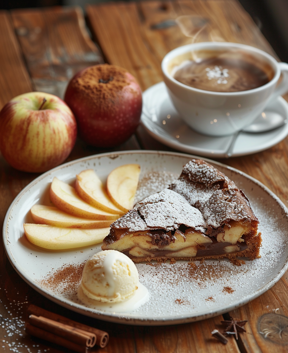gateau au chocolat et pomme