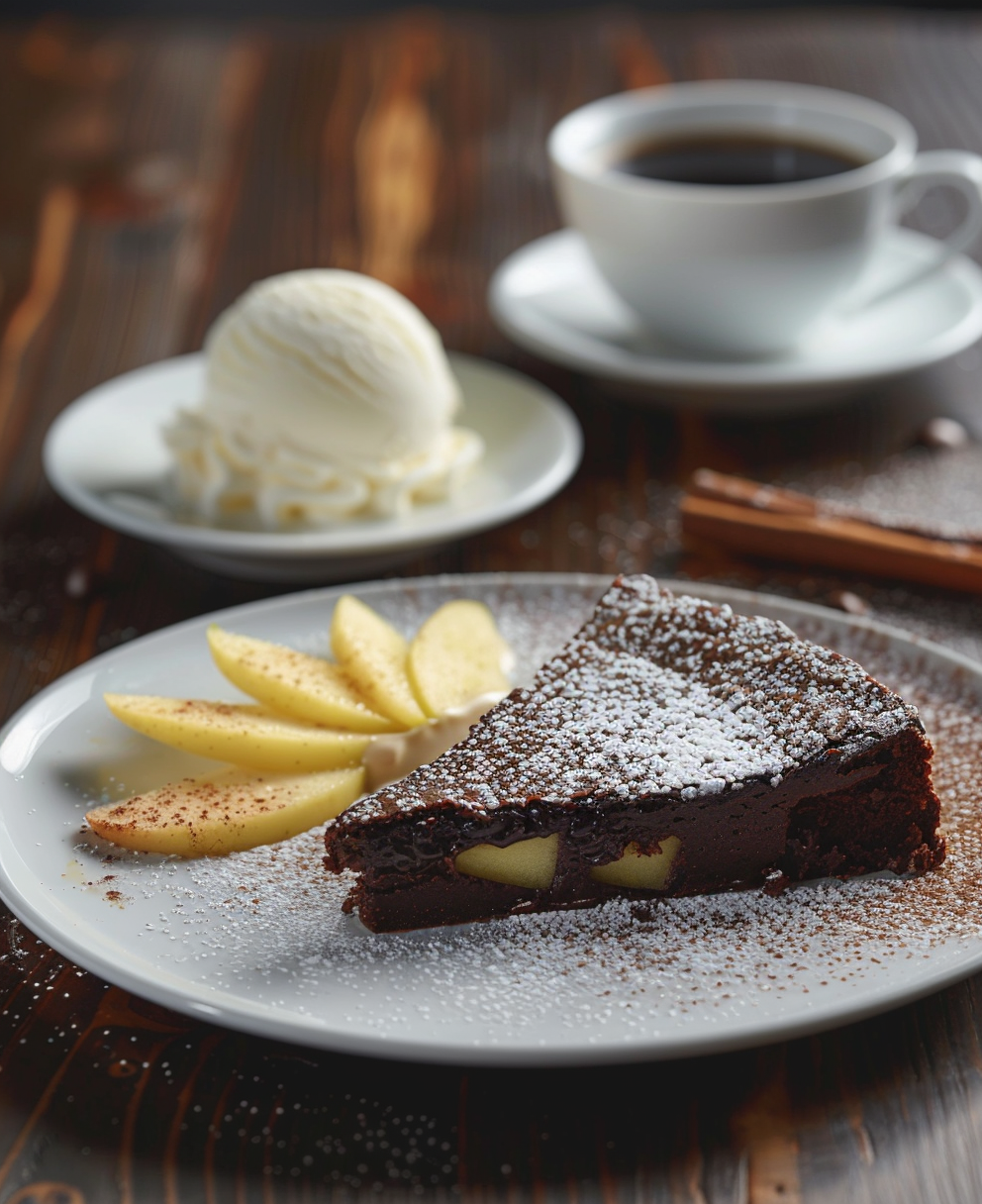 gateau au chocolat et pomme