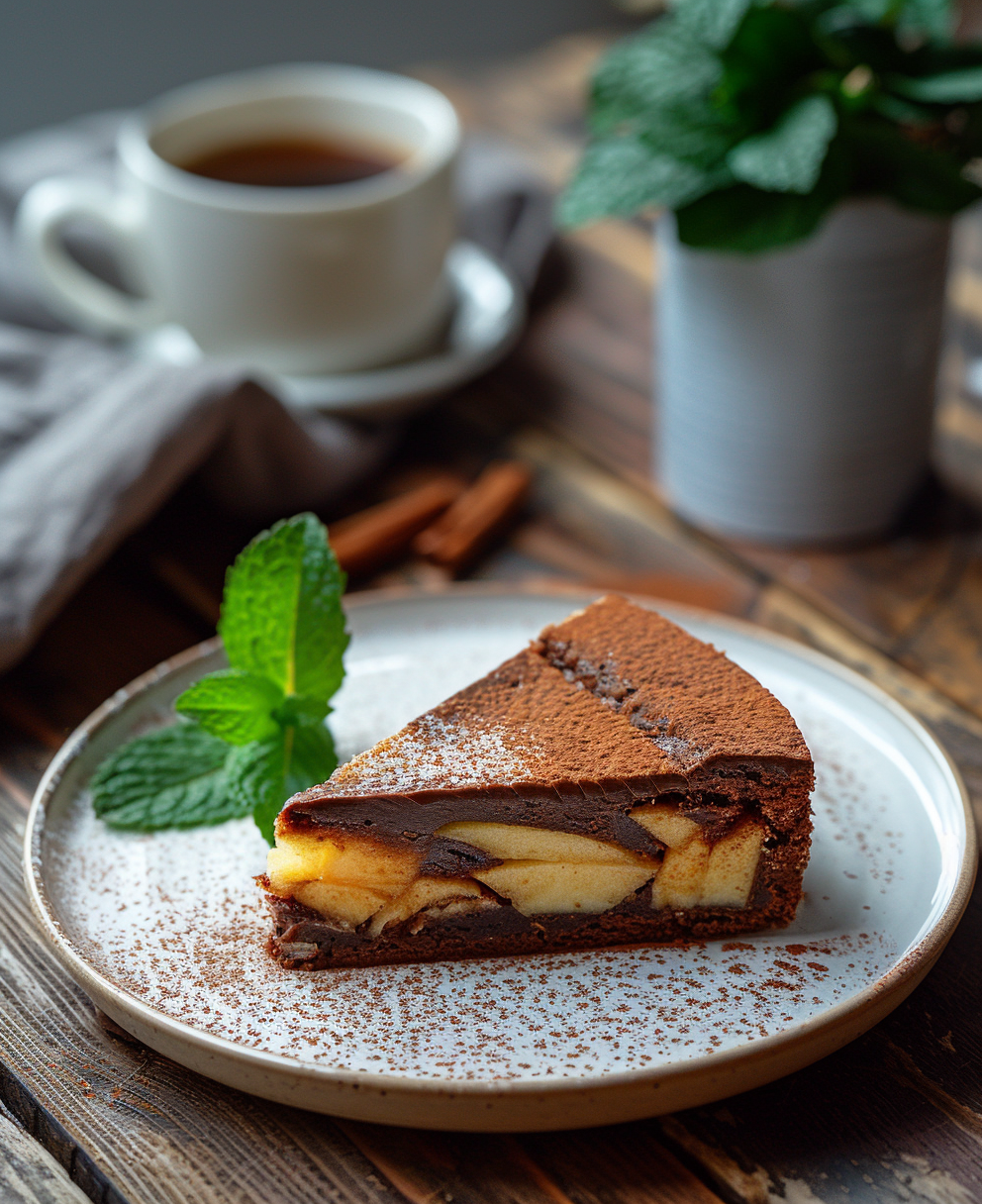 gateau aux pommes et au chocolat