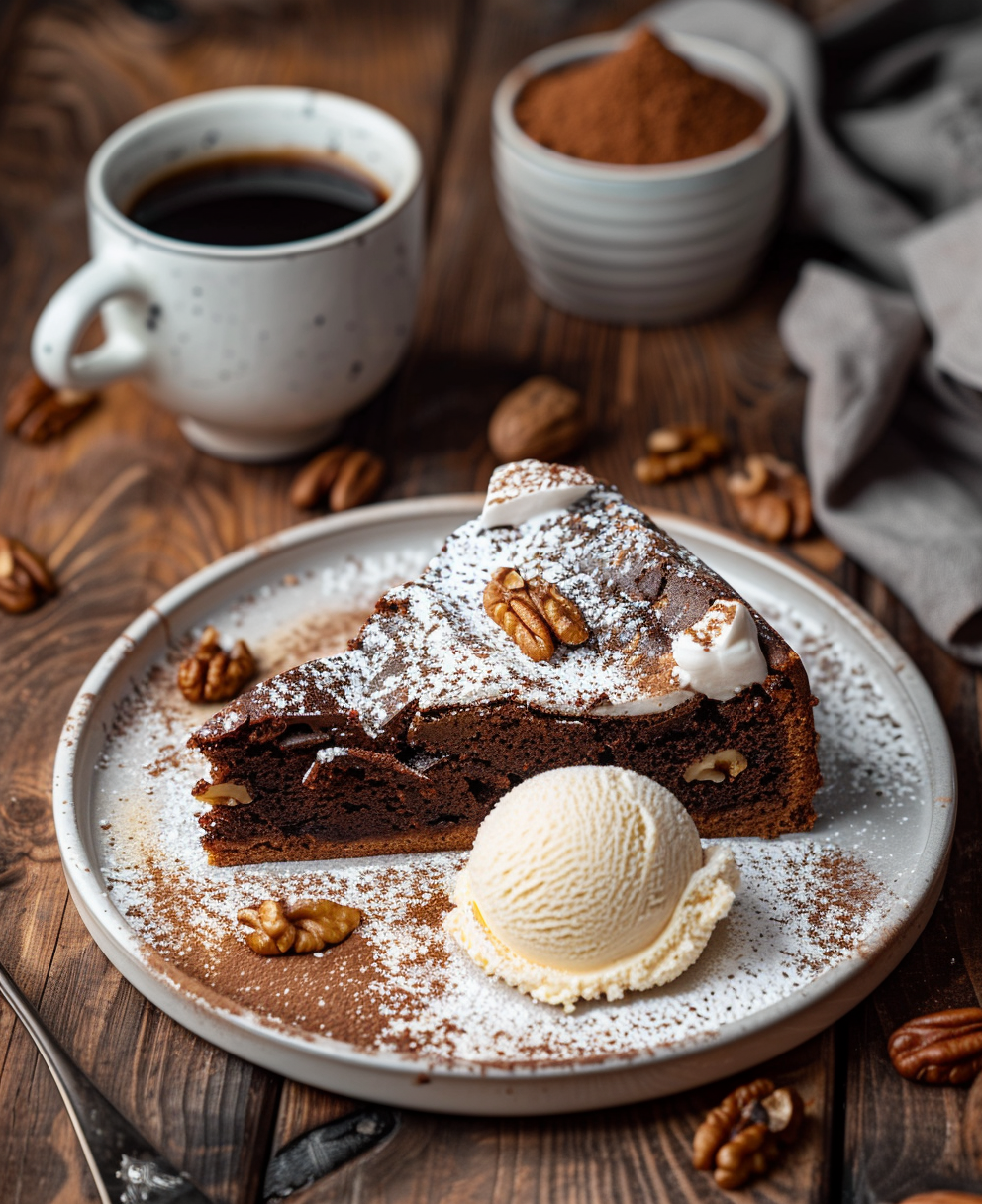 gateau chocolat et aux noix