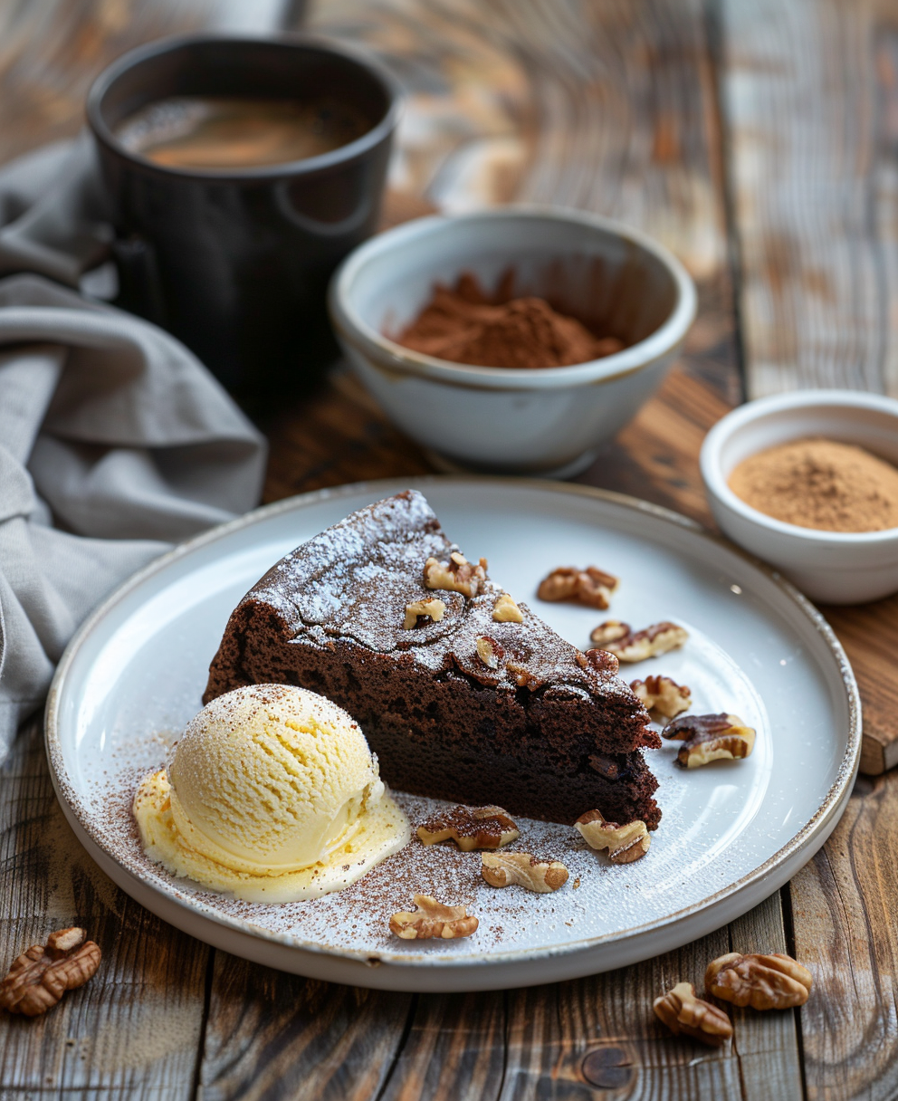 gateau chocolat et aux noix