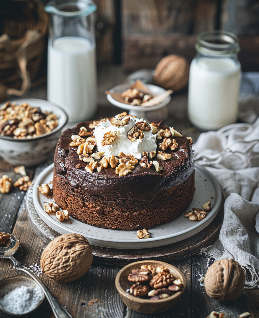 gateaux au chocolat et noix