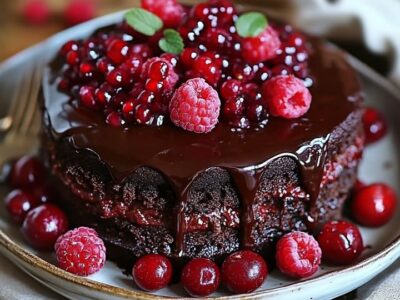 Gâteau Chocolat Framboise Facile et Savoureux