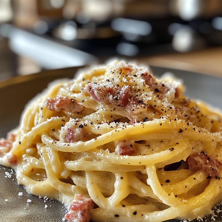 Pâtes Carbonara Familiales