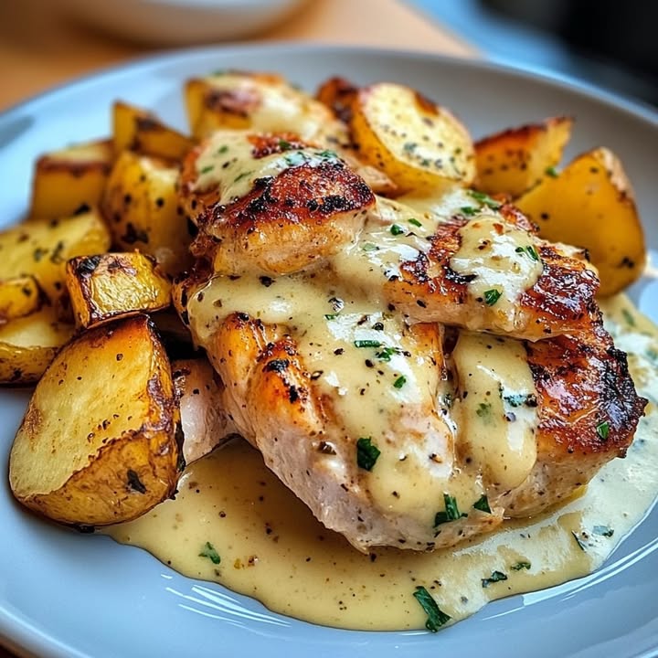 Poulet Alfredo Pomme