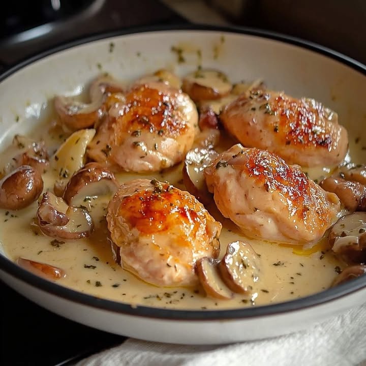 Poulet Champignons Crémeux