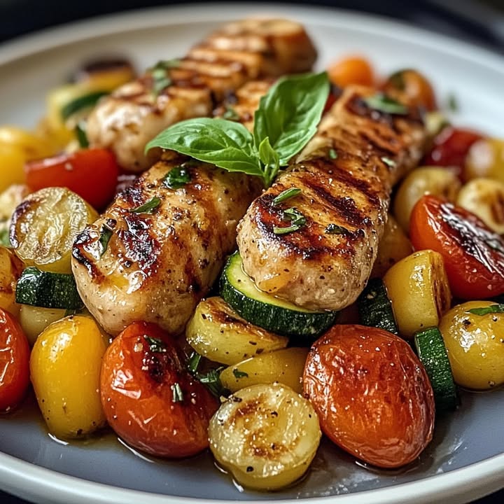 Saucisses Poulet Courgettes
