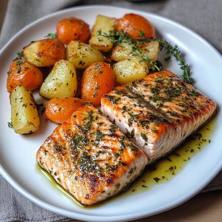 Saumon Ail Légumes