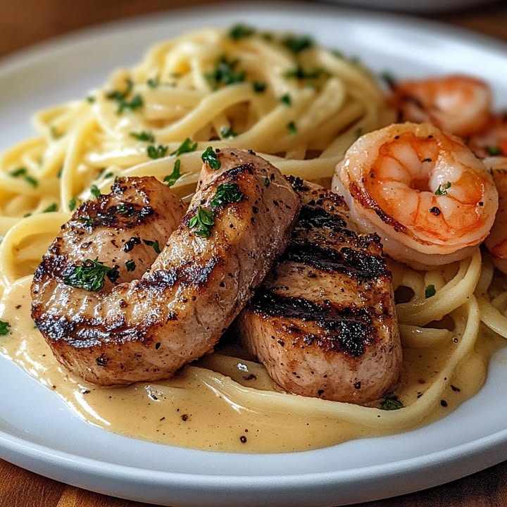 Steak Linguine Alfredo