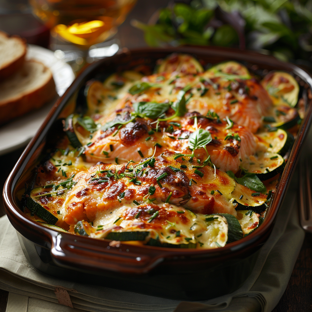 lasagnes au saumon et courgettes