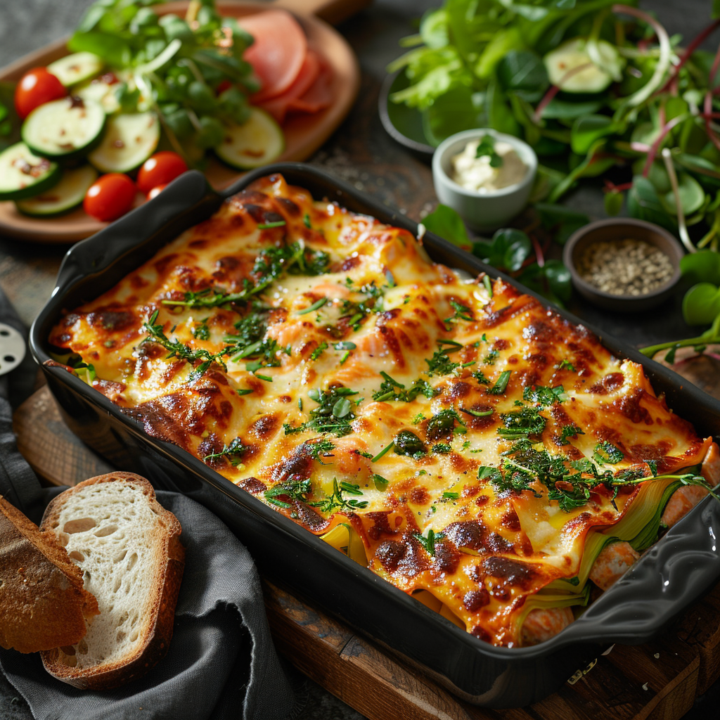 lasagnes au saumon et courgettes