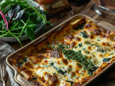 Lasagnes aux épinards et chèvre : Recette facile et savoureuse