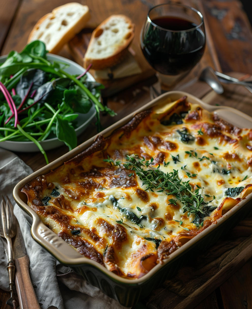lasagnes aux épinards et chèvre
