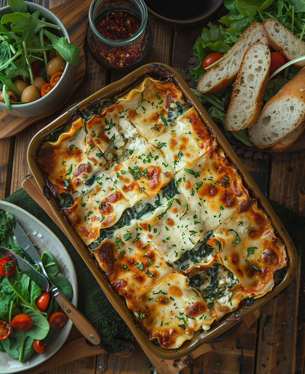 lasagnes aux épinards et chèvre