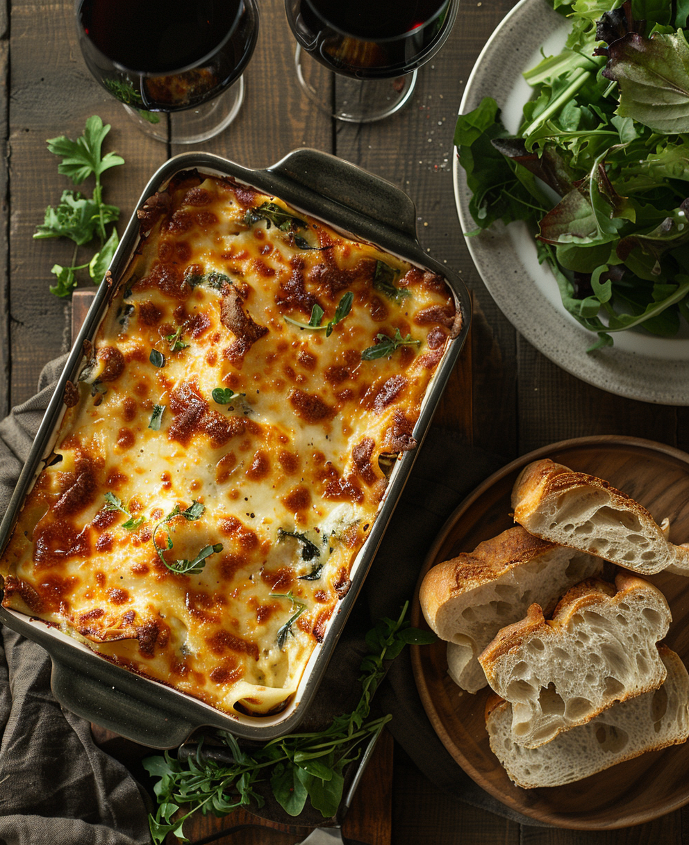 lasagnes chèvre épinards