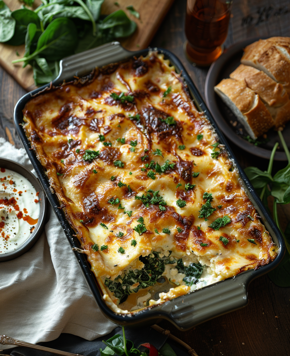 lasagnes chèvre épinards