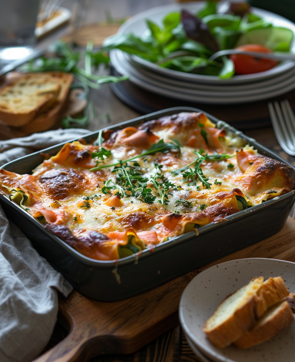 lasagnes courgettes et saumon