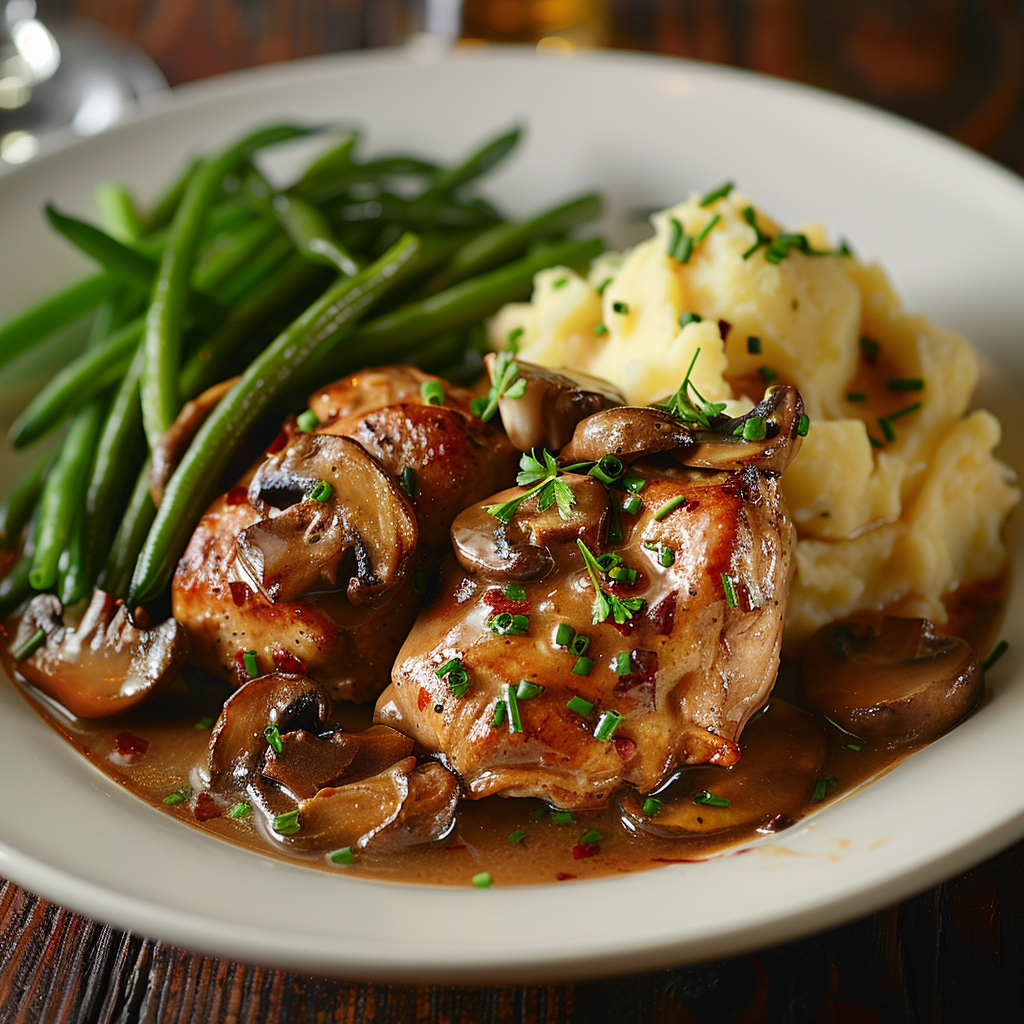 recette de lapin en sauce aux champignons