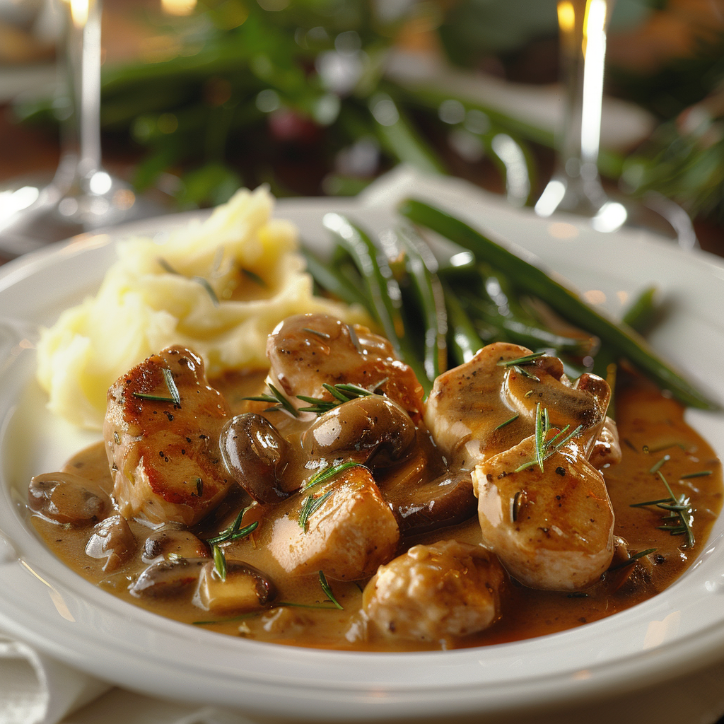 recette de lapin en sauce aux champignons